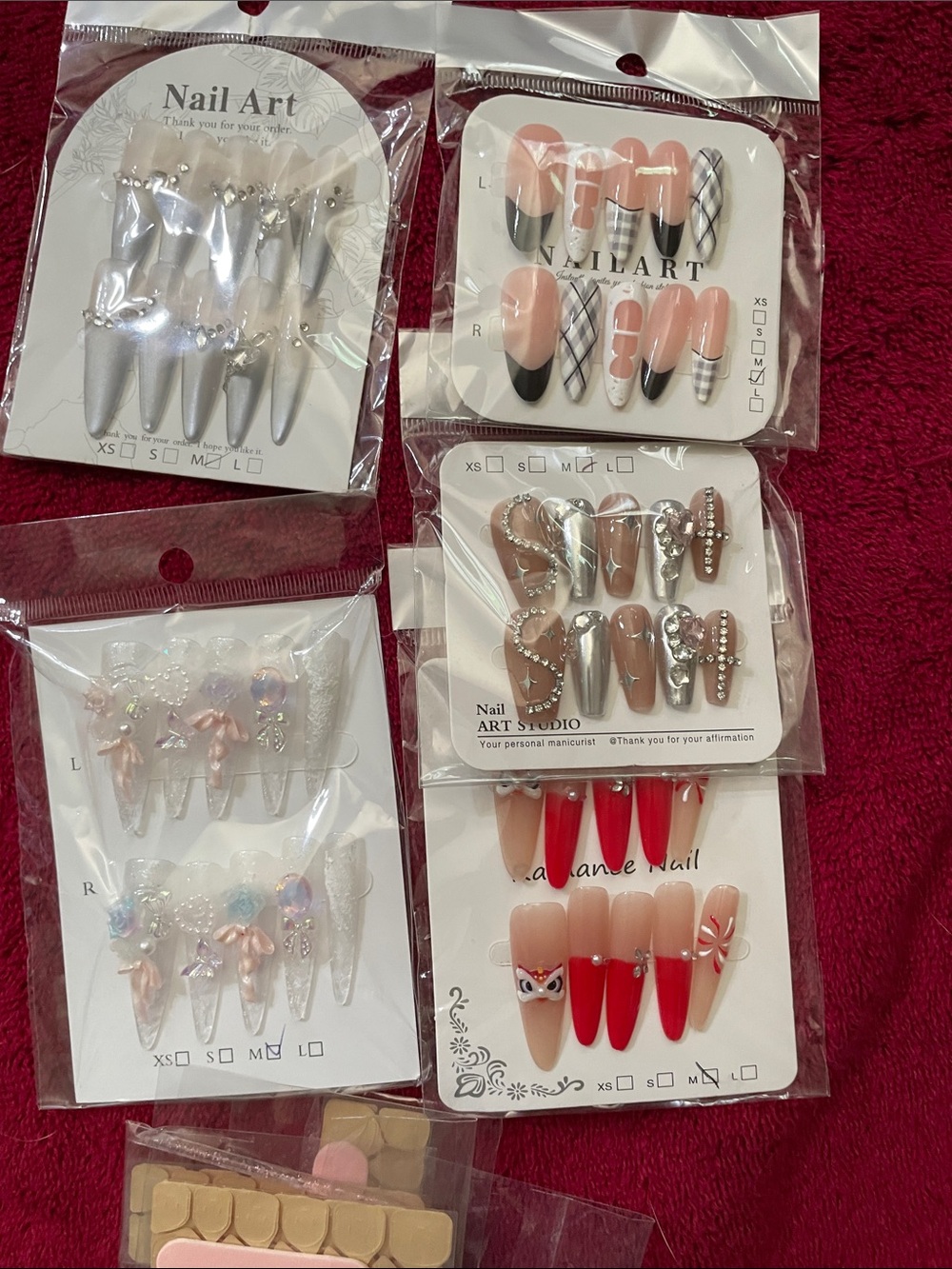 Nail Art Press-On Set - Mixed Colors 5 sets